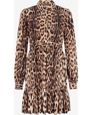 Roberto Cavalli Leopard Print Mini Dress - White