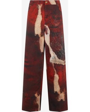 Roberto Cavalli Faded-Dye Effect Denim Jeans - Red