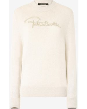 Roberto Cavalli Jersey Con Logotipo Bordado - Neutro