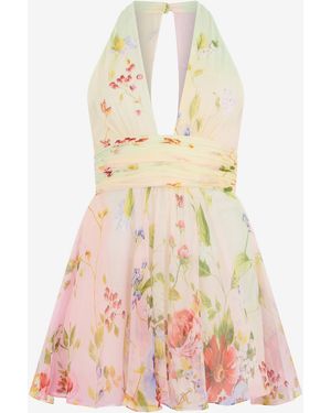 Roberto Cavalli Floral-Print Mini Dress - White
