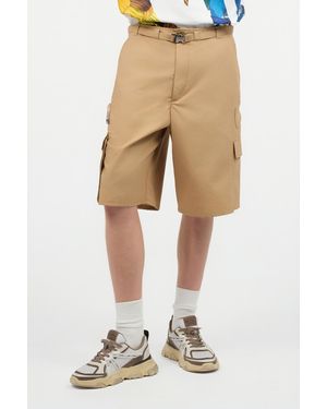 Roberto Cavalli Belted Cargo Shorts - Natural