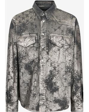 Roberto Cavalli Monogram Print Shirt - Grey