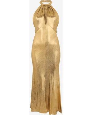 Roberto Cavalli Serpentine Print Maxi Dress - Metallic