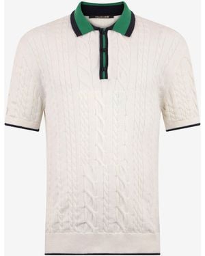 Roberto Cavalli Cable Knit Polo Shirt - White