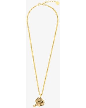 Roberto Cavalli Necklace With Tiger Pendant - White