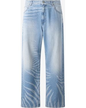 Roberto Cavalli Zebra Design Jeans - Blue