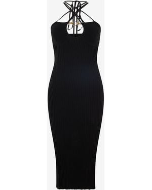 Roberto Cavalli Rib-Knit Midi Dress - Black