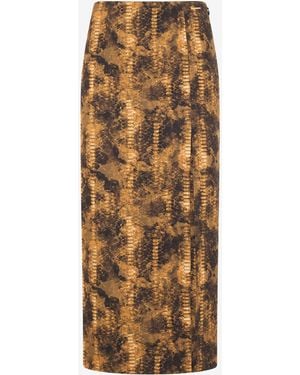 Roberto Cavalli Cobra Print Pencil Skirt - Natural