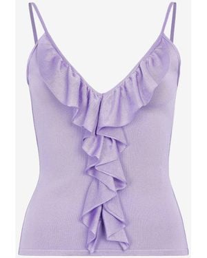 Roberto Cavalli Ruffle-Detailed Vest Top - Purple