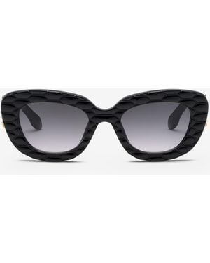 Roberto Cavalli Sunglasses With Wide Bold Cat-Eye Front - Black