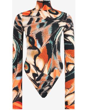 Roberto Cavalli Butterfly Print Top - White