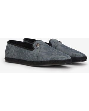 Roberto Cavalli Jacquard Slip-On Shoes - Black