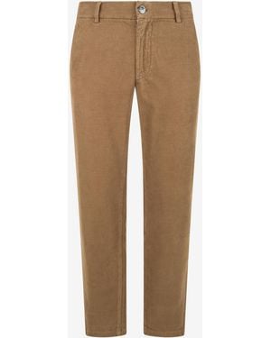 Roberto Cavalli Corduroy Trousers Camel Straight-Leg - Natural