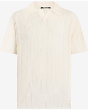 Roberto Cavalli Cream Ribbed Polo - White