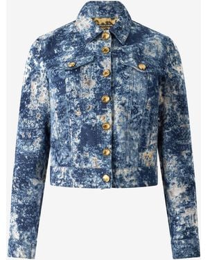 Roberto Cavalli Denim Jacket With Discoloration - Blue