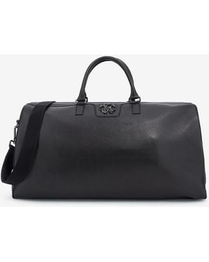 Roberto Cavalli Bag With Monogram Mirror Snake - Black