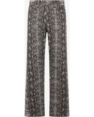 Roberto Cavalli Python Print Denim Jeans - Grey
