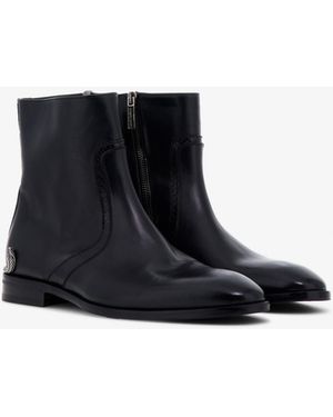 Roberto Cavalli Leather Chelsea Boots - Black