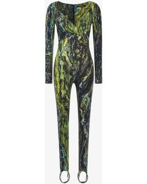 Roberto Cavalli Marble Print Jumpsuit - Green