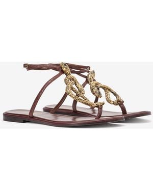 Roberto Cavalli Flat Thong Sandals With Snake Motif - Multicolor