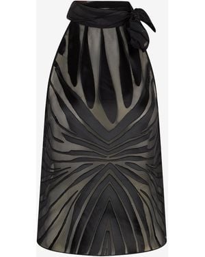 Roberto Cavalli Top With Ray Devoré Print - Black