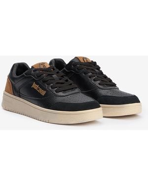 Roberto Cavalli Trainers With Inserts And Logo - Black