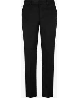 Roberto Cavalli Straight-Leg Wool Trousers - Black