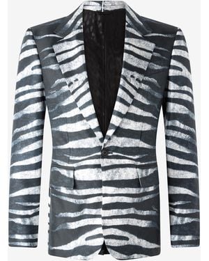 Roberto Cavalli Zebra-Print Blazer - Black
