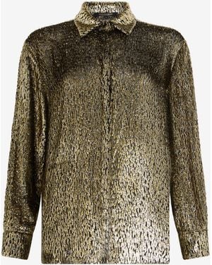 Roberto Cavalli Leopard Lamé Shirt - Green