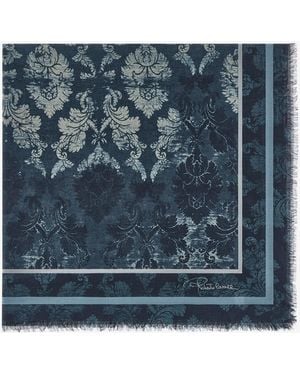 Roberto Cavalli Shawl With Brocade Print - Blue