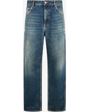 Roberto Cavalli Washed Denim Jeans - Blue