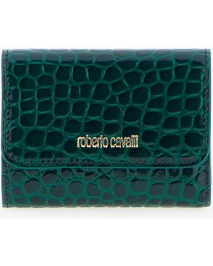 Roberto Cavalli Crocodile-Print Wallet - Green