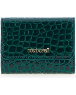 Roberto Cavalli Crocodile-Print Wallet - Green