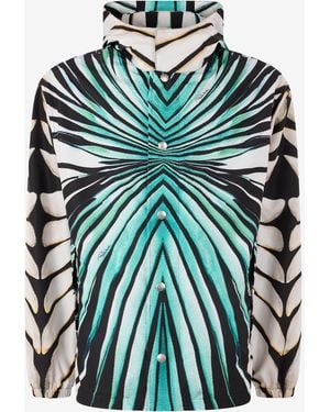 Roberto Cavalli Ray Of Sea Print Bomber - Green