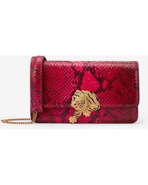 Roberto Cavalli Tasche Mit Pythonprint Und Tiger - Rot