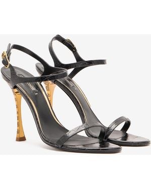 Roberto Cavalli Crocodile-Effect Slingback Sandals - Multicolour