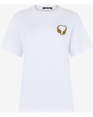 Roberto Cavalli Cotton T-Shirt With Tigers - White
