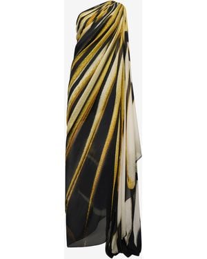 Roberto Cavalli Ray Of Print Silk Maxi Dress - White