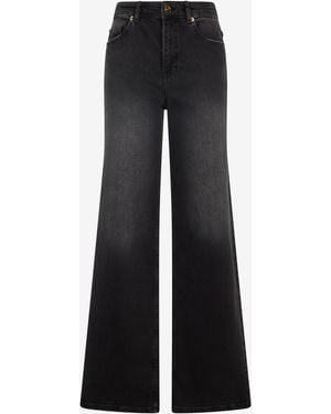 Roberto Cavalli Jeans With Logo On The Back - Black