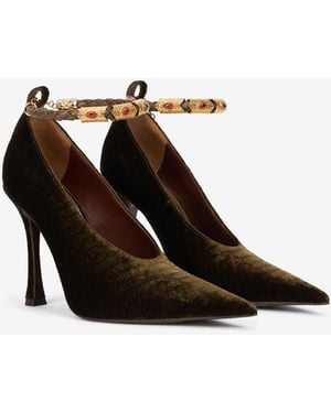 Roberto Cavalli Court Shoes With Strap - Brown