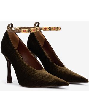 Roberto Cavalli Court Shoes With Strap - Brown