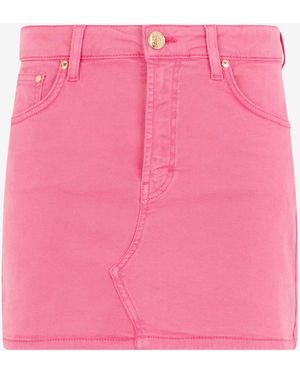 Roberto Cavalli Denim Mini Skirt - Pink