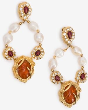 Roberto Cavalli Pendientes De Lámpara Dorados - Neutro