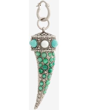 Roberto Cavalli Tiger Tooth Embellished Earrings - Blue