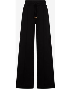 Roberto Cavalli Sports Trousers With Central Topstitching - Black