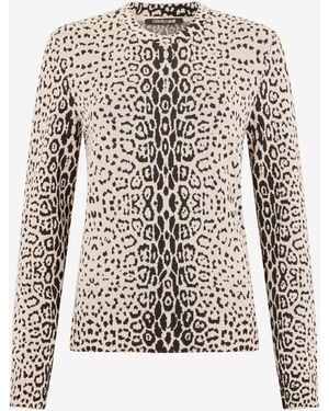 Roberto Cavalli Oberteil Mit Jaguar-Muster - Weiß