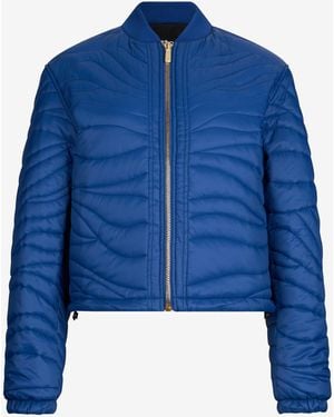 Roberto Cavalli Quilted Bomber Jacket - Blue