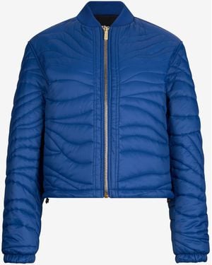 Roberto Cavalli Quilted Bomber Jacket - Blue