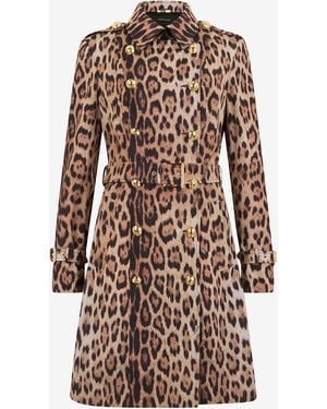 Roberto Cavalli Double-Breasted Coat With Jaguar Skin Print - Multicolour