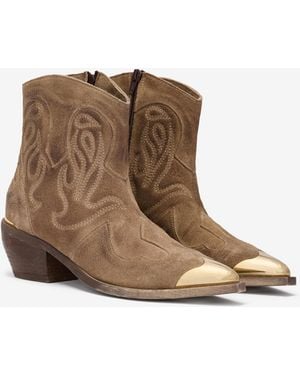 Roberto Cavalli Braune Texaner Stiefel Aus Leder - Natur